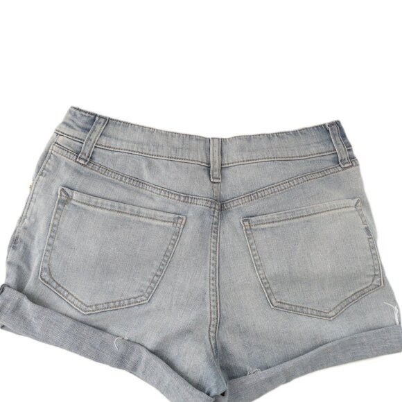 Express Mid Rise Light Wash Convertible Hem Jean Shorts SZ 4 - Picture 3 of 11